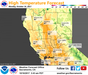 Sunny and warm to start the week, rain forecast late in the week