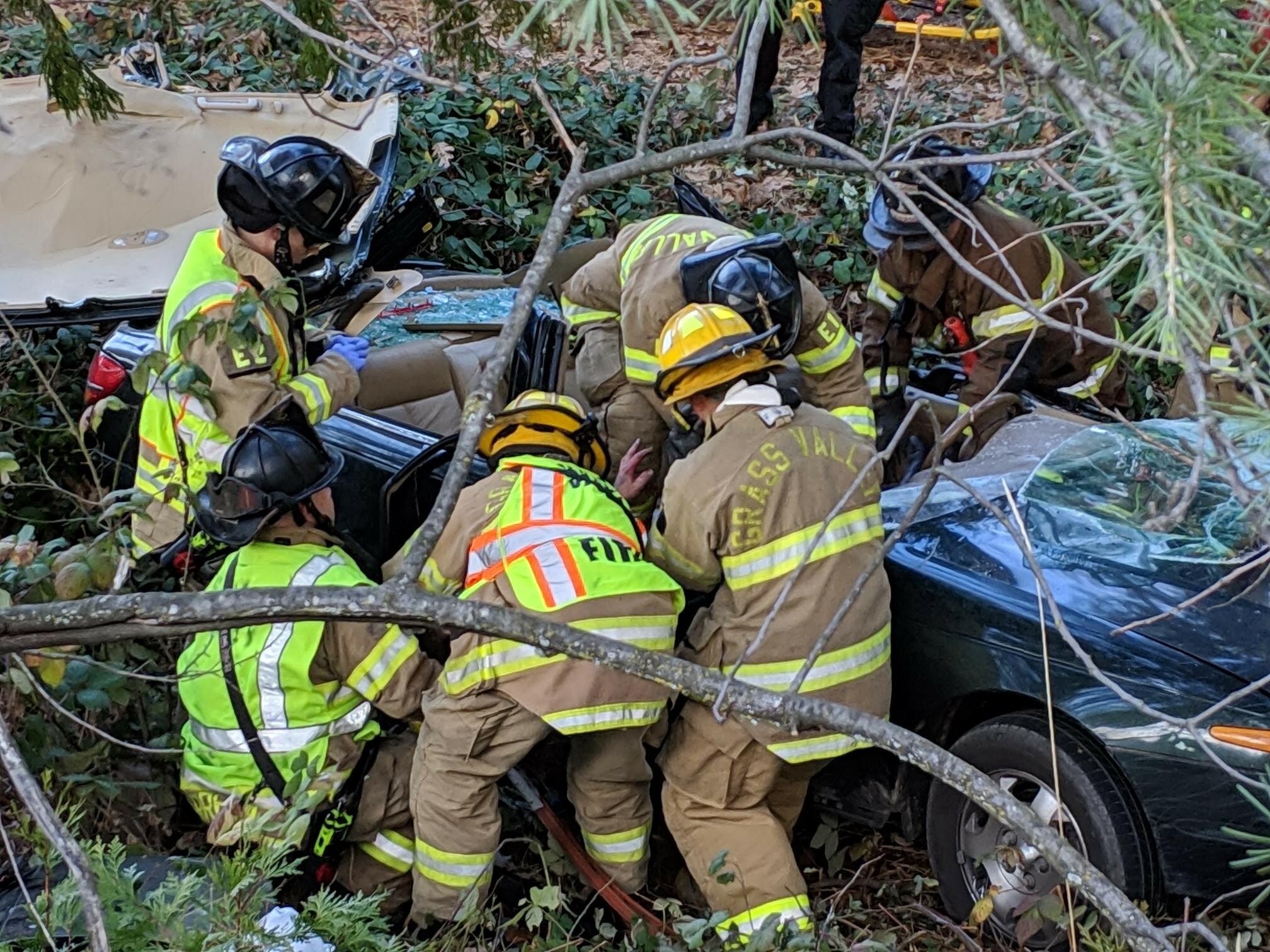 Vehicle accident with extrication on McCourtney Road