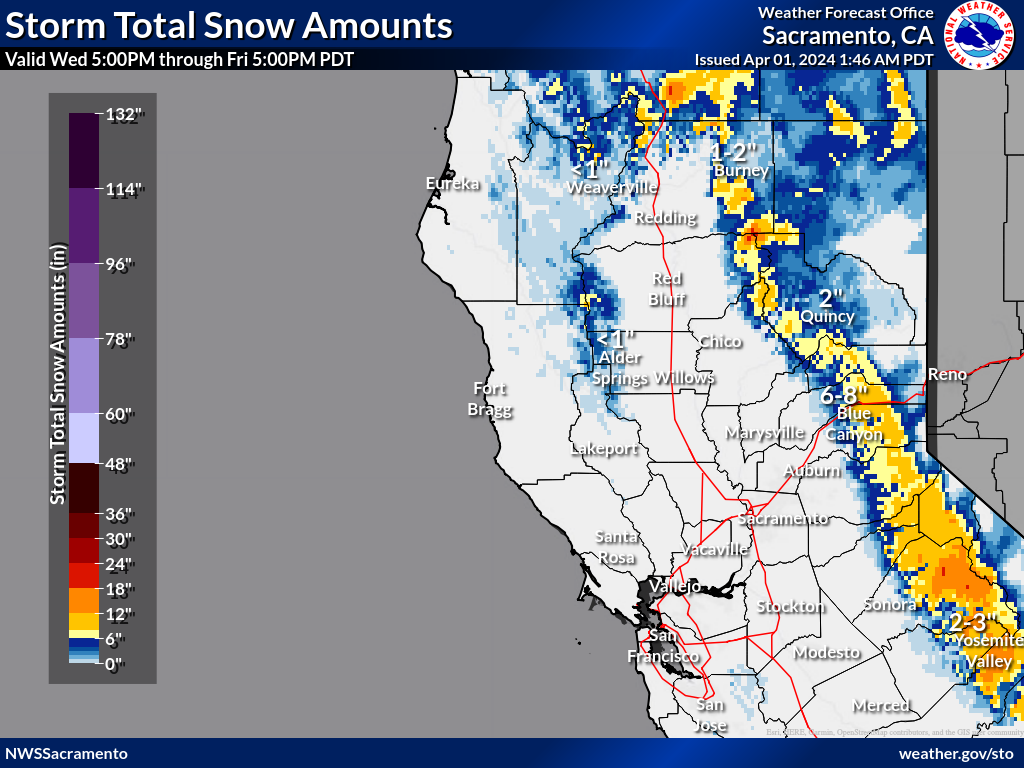 Late-season cold system bringing light rain, low elevation snow showers ...