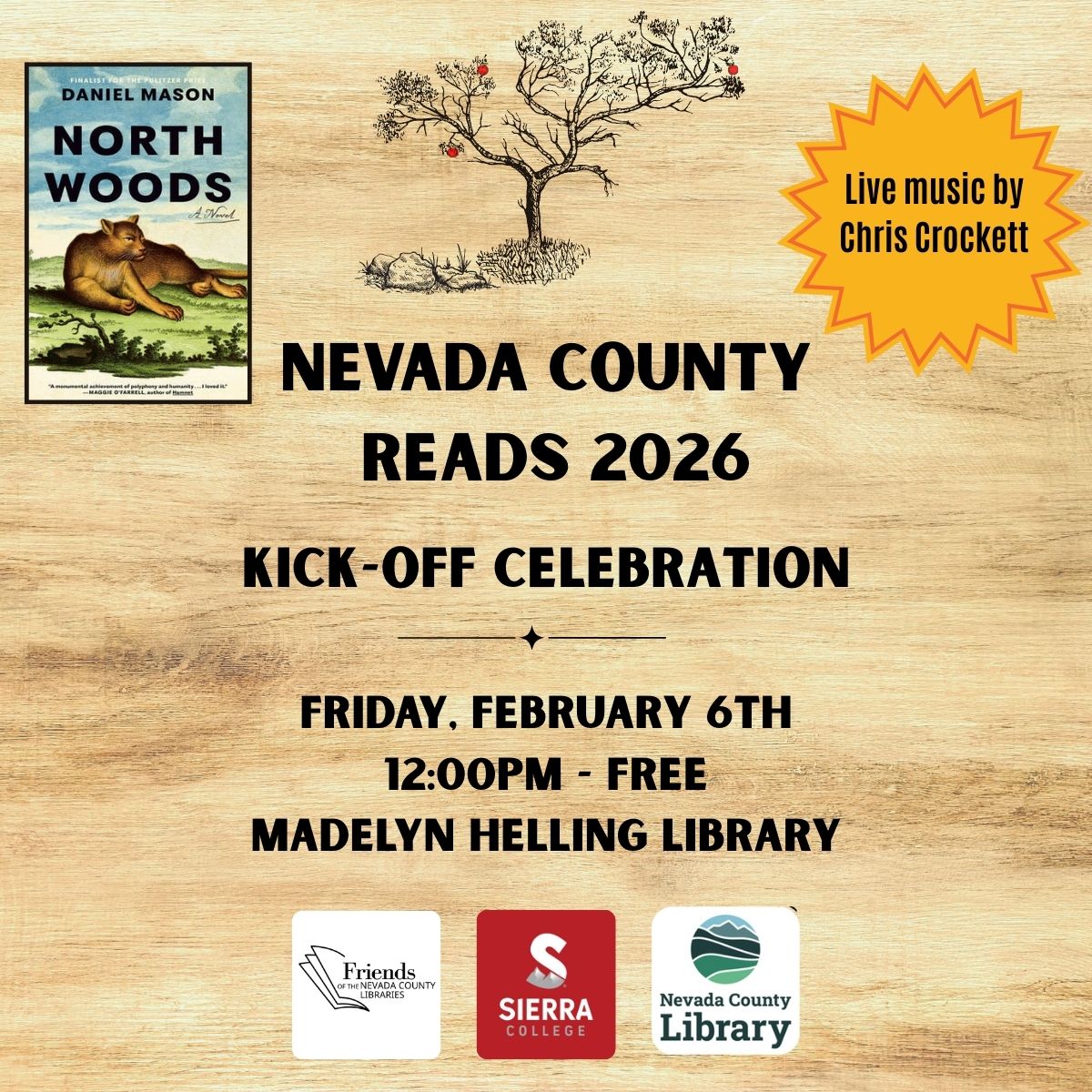 Nevada County Library Announces Nevada County Reads 2026 Selection, North Woods and Kickoff Celebration