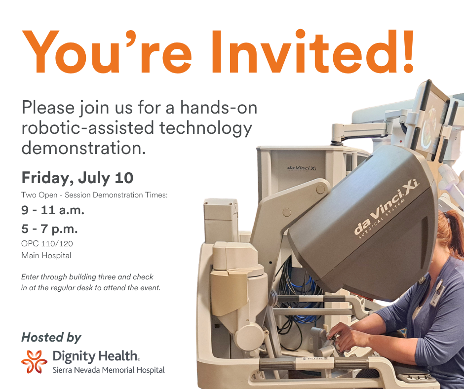 Dignity Health Sierra Nevada Memorial Hospital to Host Demonstrations for New da Vinci Robot